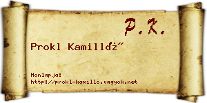Prokl Kamilló névjegykártya